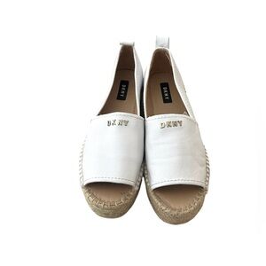DKNY DONNA KAREN NY White Leather Espadrille Comfort Sandal Shoes